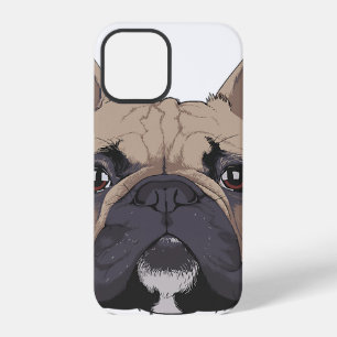 Coque iPhone 12 Pro Tête de Bulldog français drôle Chien
