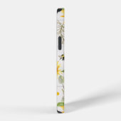 Coque iPhone 12 Pro Tournesol Gris Jaune Bourdon Écriture Rustique (Côté droit)