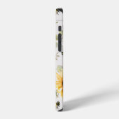 Coque iPhone 12 Pro Tournesol Gris Jaune Bourdon Écriture Rustique (Côté gauche)