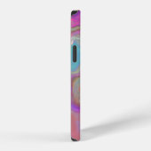 Coque iPhone 12 Pro Turquoise et agate opale rose (Côté droit)