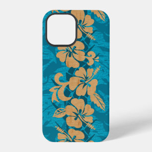 Coque iPhone 12 Pro Waikoloa Faux Bois Hawaïen Hibiscus Floral Sarcell