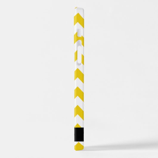 Coque iPhone 12 Pro Zigzag Jaune, Chevron Jaune, Votre Nom (Côté gauche)