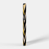 Coque iPhone 12 Pro Zigzag jaune et noir Abstrait Chevron (Côté droit)