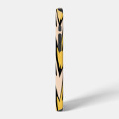 Coque iPhone 12 Pro Zigzag jaune et noir Abstrait Chevron (Côté gauche)