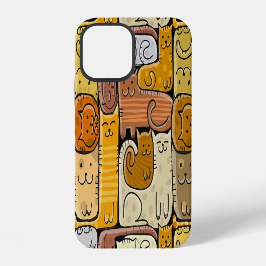 Coque iPhone 12 Puzzle Funny Chats House sans joint (Verso)