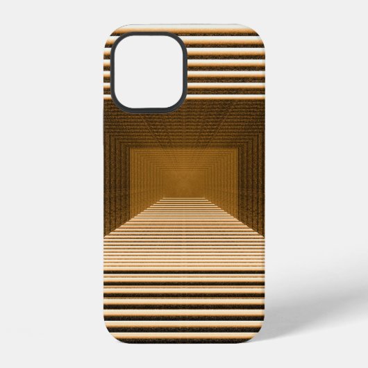 Coque iPhone 12 Pyramide jaune abstraite comprend en profondeur (Verso)
