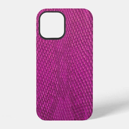 Coque iPhone 12 Python rose : Texture de la peau de serpent. (Verso)