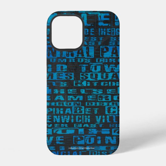 Coque iPhone 12 Quartiers de NYC Bleu (Verso)