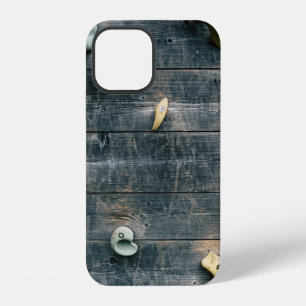 Coque iPhone 12 Quatre décors muraux en bois marron