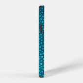 Coque iPhone 12 Raie Turquoise (Côté droit)