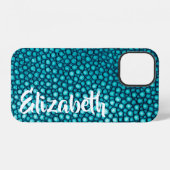 Coque iPhone 12 Raie Turquoise (Verso Horizontal)