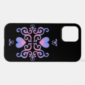 Coque iPhone 12 Rainbow Heart et Lily (Verso Horizontal)