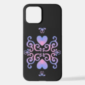 Coque iPhone 12 Rainbow Heart et Lily (Verso)