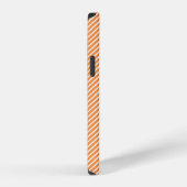 Coque iPhone 12 Rayure de bonbon moderne | Nom diagonal orange brû (Côté droit)