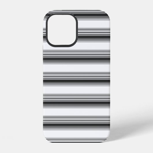 Coque iPhone 12 Rayures blanches noires modernes (Verso)