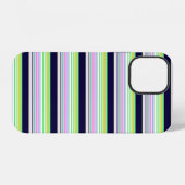 Coque iPhone 12 Rayures colorées bleues mignonnes (Verso Horizontal)