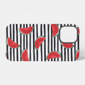 Coque iPhone 12 Rayures Pastèque (Verso Horizontal)