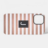 Coque iPhone 12 Rayures Rose Gold (Verso Horizontal)