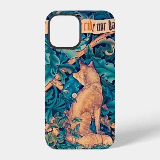 Coque iPhone 12 Renard dans la forêt, William Morris (Verso)