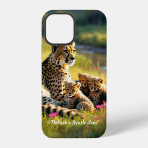 Coque iPhone 12 "Rencontre de guépards sur la berge"