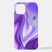 Coque iPhone 12 Rêves arc-en-ciel à fleurs violettes (Verso)