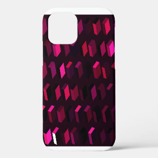 Coque iPhone 12 Rhombus rose foncé : Décor Abstrait rayonnant