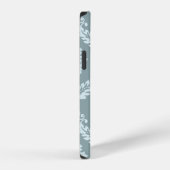 Coque iPhone 12 Rococo Damask Art I Duck Egg Blue+Teal (Côté droit)