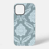 Coque iPhone 12 Rococo Damask Art I Duck Egg Blue+Teal (Verso)