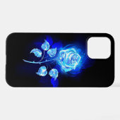Coque iPhone 12 Rose bleu brûlant (Verso Horizontal)