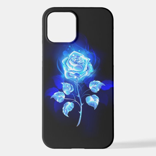 Coque iPhone 12 Rose bleu brûlant (Verso)