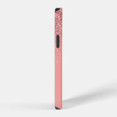 Coque iPhone 12 Rose Gold Pailleté Élégant Script Monogrammé (Côté droit)