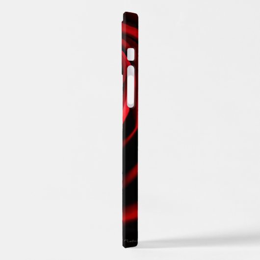 Coque iPhone 12 Rose rouge (Côté gauche)