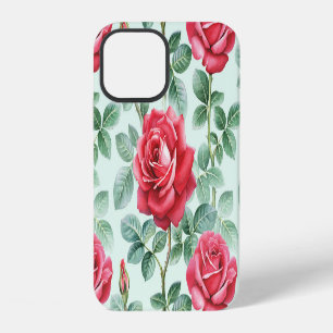 Coque iPhone 12 Roses à l'aquarelle : illustration florale transpa