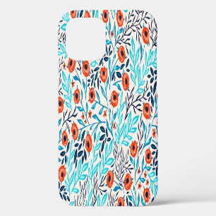 Coque iPhone 12 Roses Colorées Abstraites : Floral Vintage