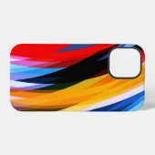 Coque iPhone 12 Rouge bleu jaune noir (Verso Horizontal)