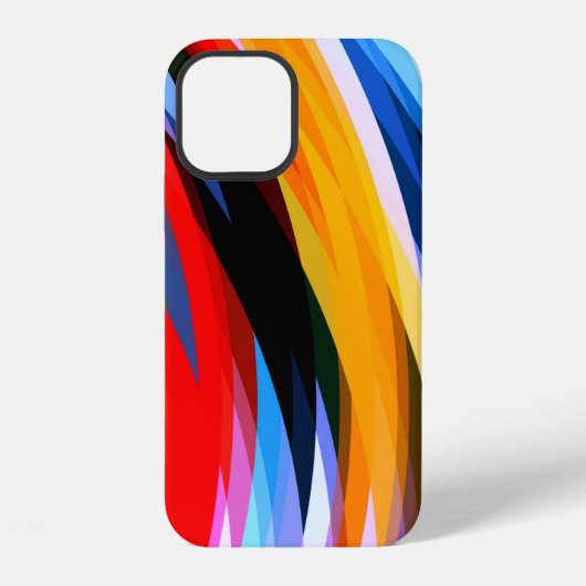 Coque iPhone 12 Rouge bleu jaune noir (Verso)