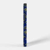 Coque iPhone 12 Sagittarius Zodiac+Astrology Symbols Ptn Gld+Blues (Côté droit)