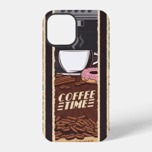 Coque iPhone 12 Salon de café bannières vintage vintage, cafétéria