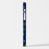 Coque iPhone 12 Scorpio Zodiac+Astrology Symbols Pattern Gld+Blues (Côté gauche)