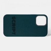 Coque iPhone 12 Script Monogramme foncé élégant (Verso Horizontal)