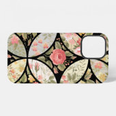 Coque iPhone 12 seamless patchwork floral pattern (Verso Horizontal)