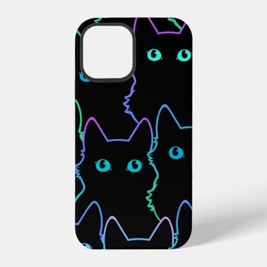 Coque iPhone 12 seamless pattern of cute cat silhouettespattern,se (Verso)