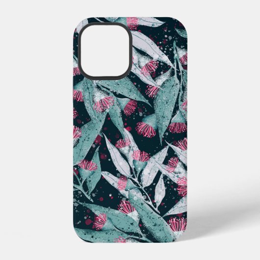 Coque iPhone 12 Seamless pattern with eucalyptus leaves and flower (Verso)