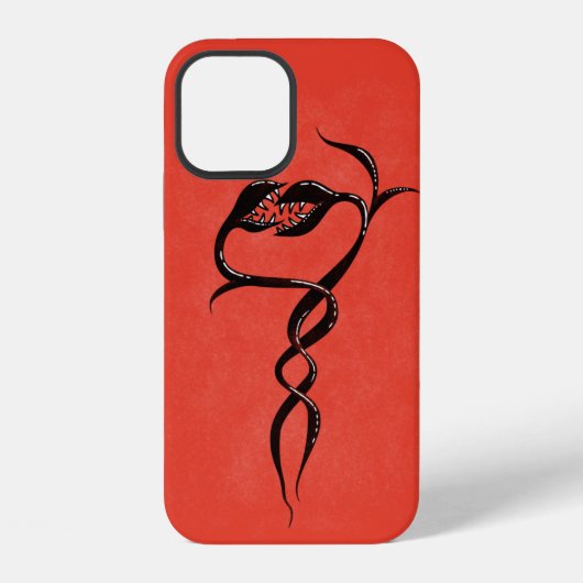 Coque iPhone 12 Serpent maléfique rouge créature fantastique gothi (Verso)
