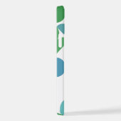 Coque iPhone 12 Shamrock bleu Turquoise personnalisé Motif d'art r (Côté droit)