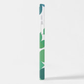 Coque iPhone 12 Shamrock bleu Turquoise personnalisé Motif d'art r (Côté gauche)