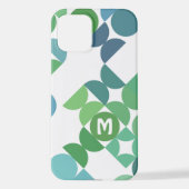 Coque iPhone 12 Shamrock bleu Turquoise personnalisé Motif d'art r (Verso)