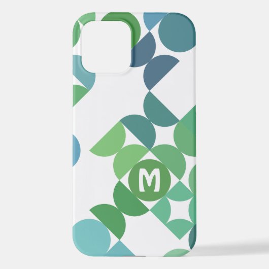 Coque iPhone 12 Shamrock bleu Turquoise personnalisé Motif d'art r (Verso)