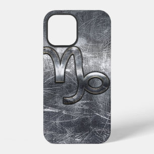 Coque iPhone 12 Signe du zodiaque Capricorne dans un style grunge 