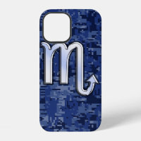 Signe du zodiaque Scorpion sur camouflage bleu mar